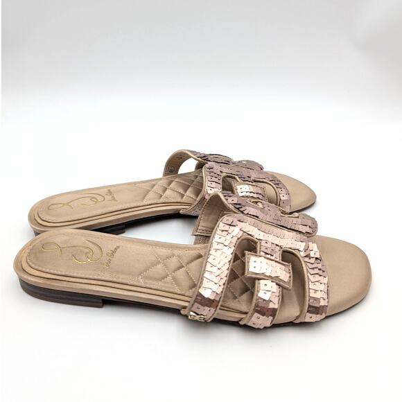 Sam Edelman Bay Glamour Slide Sandals Women's Molten Gold Size US8.5M EU39 - Picture 5 of 14